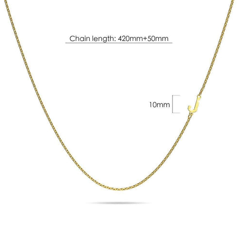 Bold Alphabet Letter Initial Charm Necklace in Gold Tone